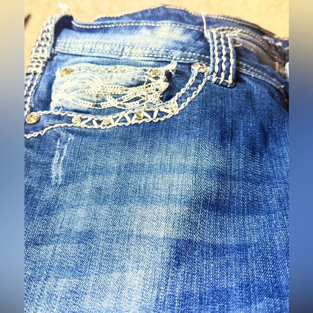 Cowgirl Tuff Dark Blue Boot Cut Jeans - Picture 7 of 8
